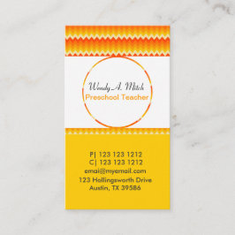 Tarjeta De Visita Tortazo en el modelo de zigzag geométrico medio