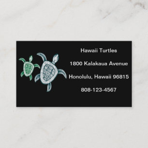Tarjeta De Visita Tortuga de mar verde de Hawaii
