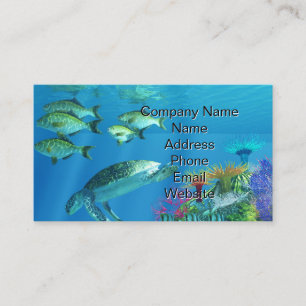 Tarjeta De Visita Tortuga del Mar Verde