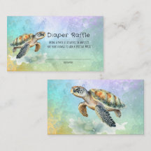 Tortuga marina acuarela burbujas Diaper Raffle