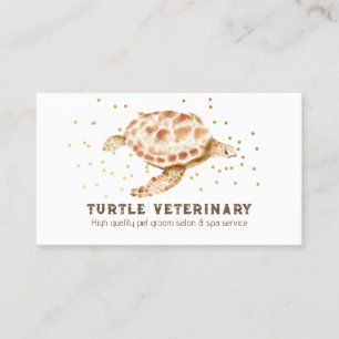 Tarjeta De Visita Tortuga marina cabezona marrón Caretta