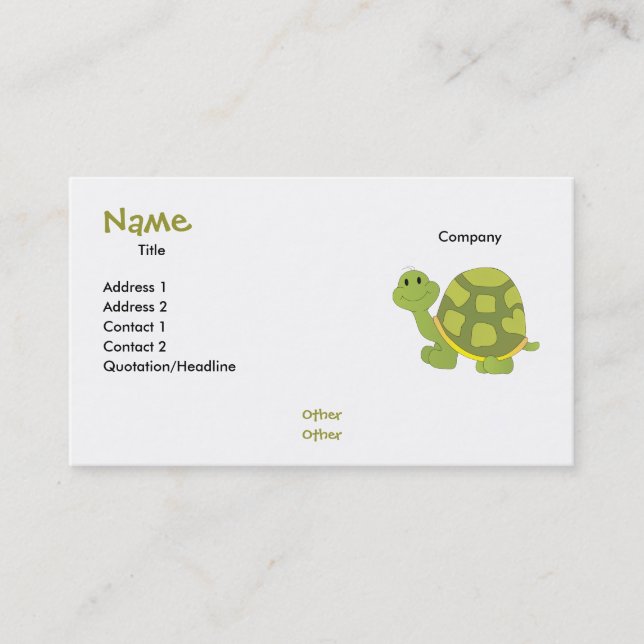 Tarjeta De Visita ¡Tortuga pop! (Anverso)