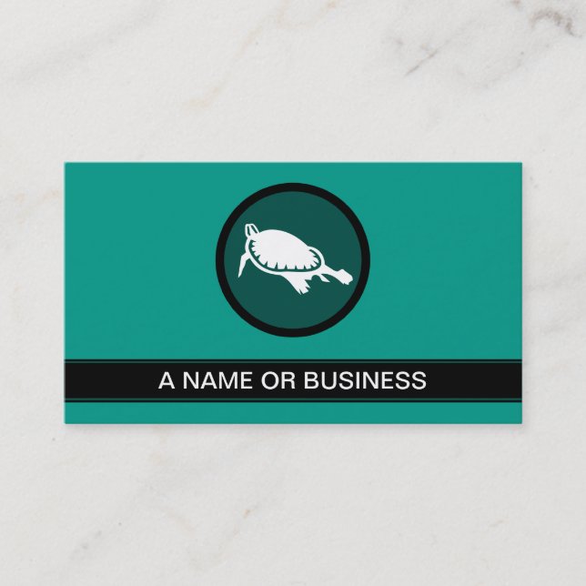 Tarjeta De Visita tortuga salva burbuja verde (Anverso)