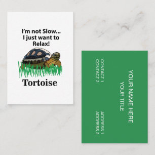 Tarjeta De Visita Tortuga Solo Quiero Relajarme Animal Lindo Diverti