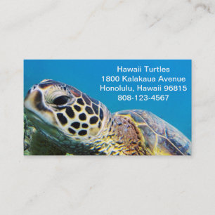 Tarjeta De Visita Tortuga verde hawaiana