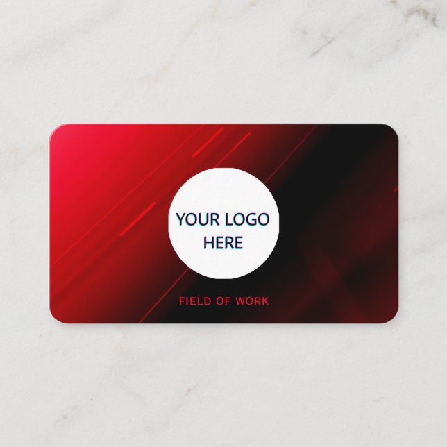 Tarjeta De Visita Totalmente Personalizable rojo y negro (Anverso)
