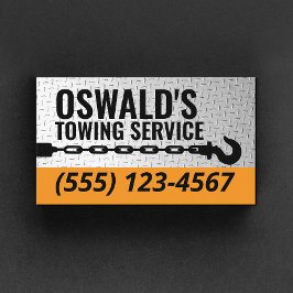 Tarjeta De Visita Tow Service Company Professional Tow Hook