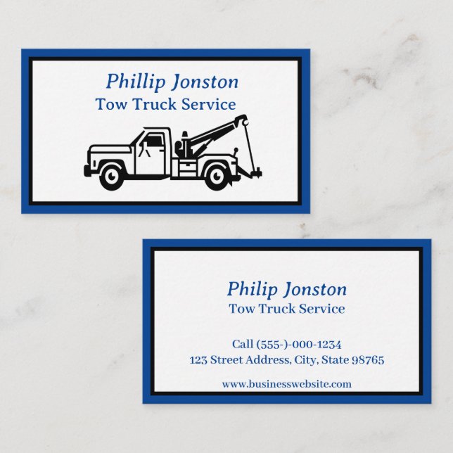 Tarjeta De Visita Tow Truck Services (Anverso / Reverso)