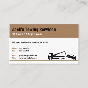 Tarjeta De Visita Tow Truck Services   Su remolque en cualquier mome
