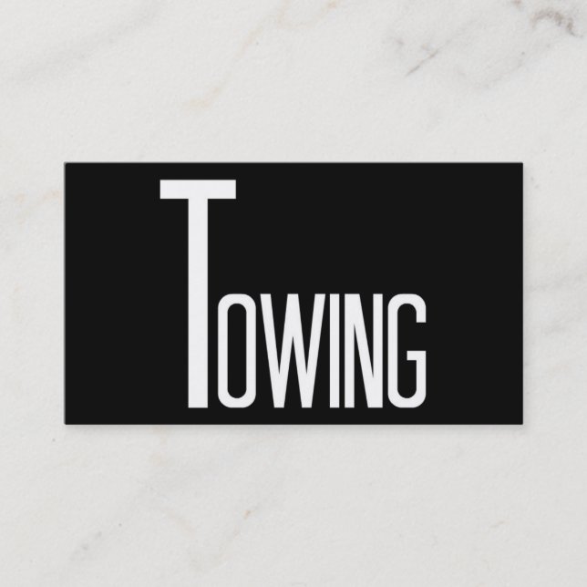 Tarjeta De Visita Towing Black and White (Anverso)