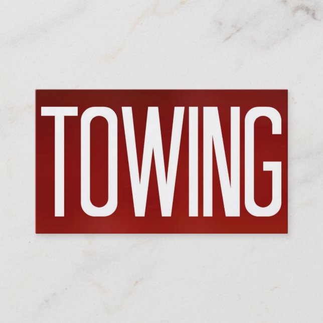 Tarjeta De Visita Towing Bold Red Business Card (Anverso)