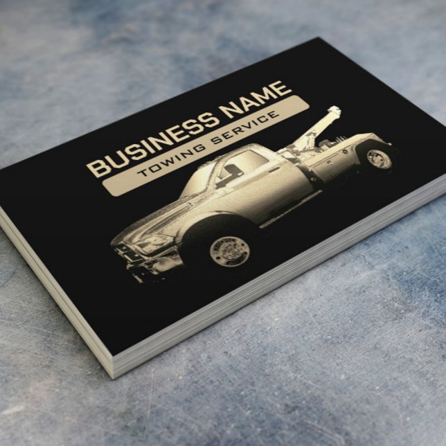 Tarjeta De Visita Towing Company Gold Tow Truck Professional (Subido por el creador)