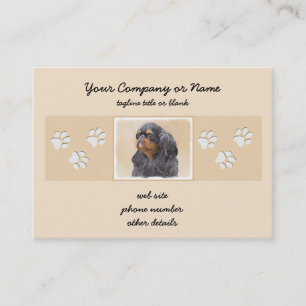 Tarjeta De Visita Toy English Spaniel Pintura Original Arte Animal