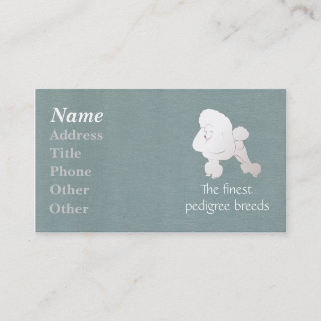 Tarjeta De Visita Toy Poodle Biz Card (Anverso)