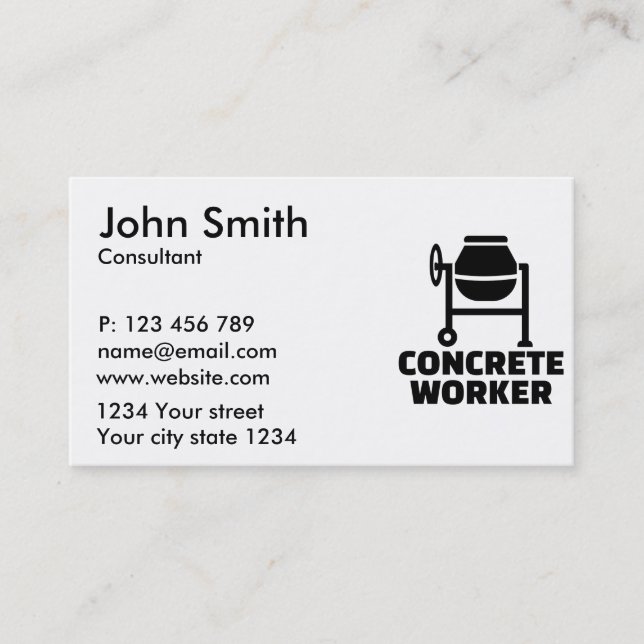 Tarjeta De Visita Trabajador concreto (Anverso)