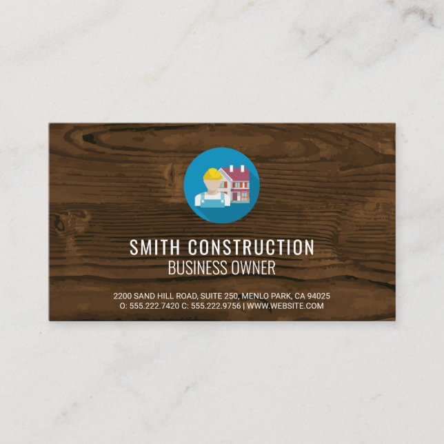 Tarjeta De Visita Trabajador de construcción (Anverso)