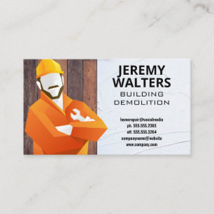 Tarjeta De Visita Trabajador de construcción con llave Moda de mad