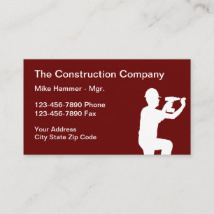Tarjeta De Visita Trabajador de Construcción Constructor
