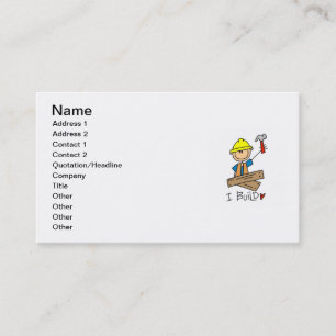 Tarjeta De Visita Trabajador de construcción construyo las camiseta