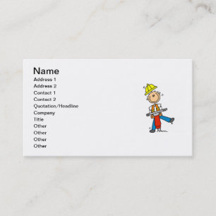 Tarjeta De Visita Trabajador de construcción construyo las camiseta