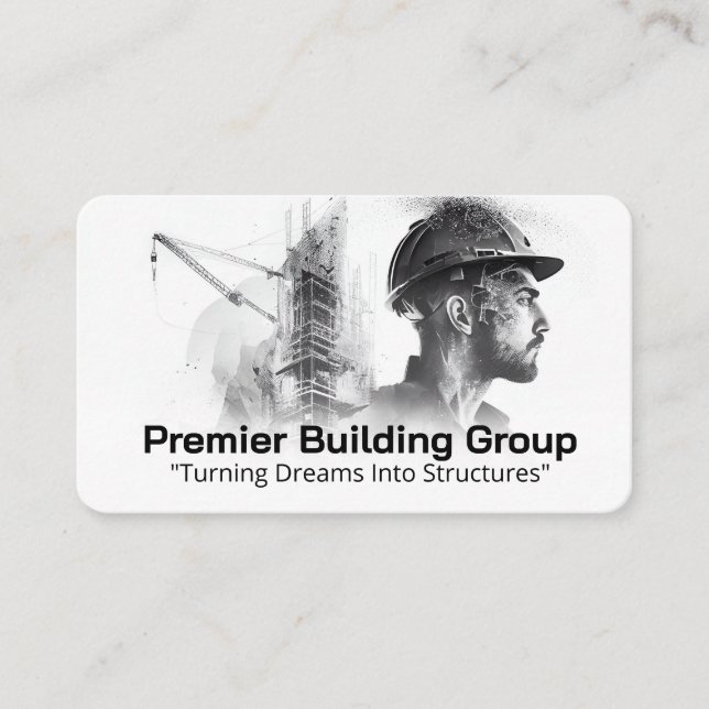 Tarjeta De Visita Trabajador de construcción | Edificio (Anverso)