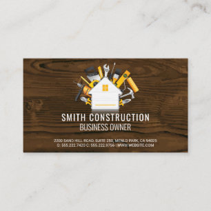Tarjeta De Visita Trabajador de construcción   Herramientas de repar