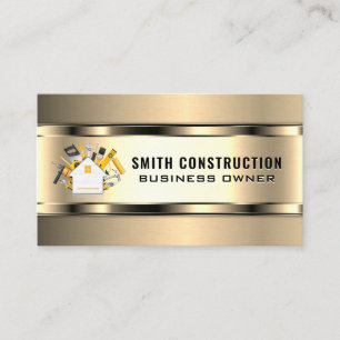 Tarjeta De Visita Trabajador de construcción   Logotipo de herramien