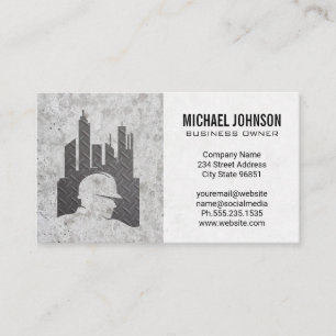 Tarjeta De Visita Trabajador de construcción Logotipo del edificio