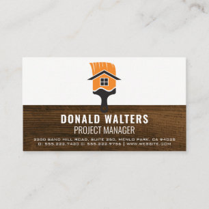 Tarjeta De Visita Trabajador de construcción   Madera   Pincel de pi