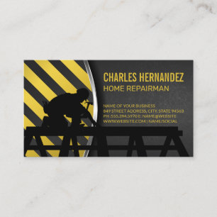 Tarjeta De Visita Trabajador de la Construcción en el Techo   Contra