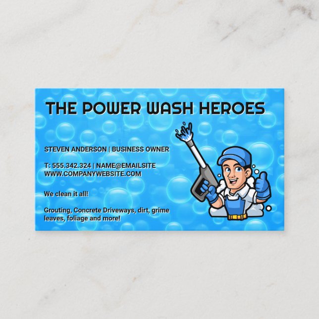 Tarjeta De Visita Trabajador de lavado de energía | Soap Bubbles (Anverso)