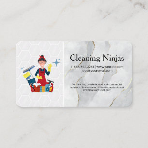 Tarjeta De Visita Trabajador de limpieza Servicio de empleada domé