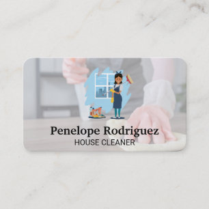 Tarjeta De Visita Trabajador de limpieza   Servicios de criada
