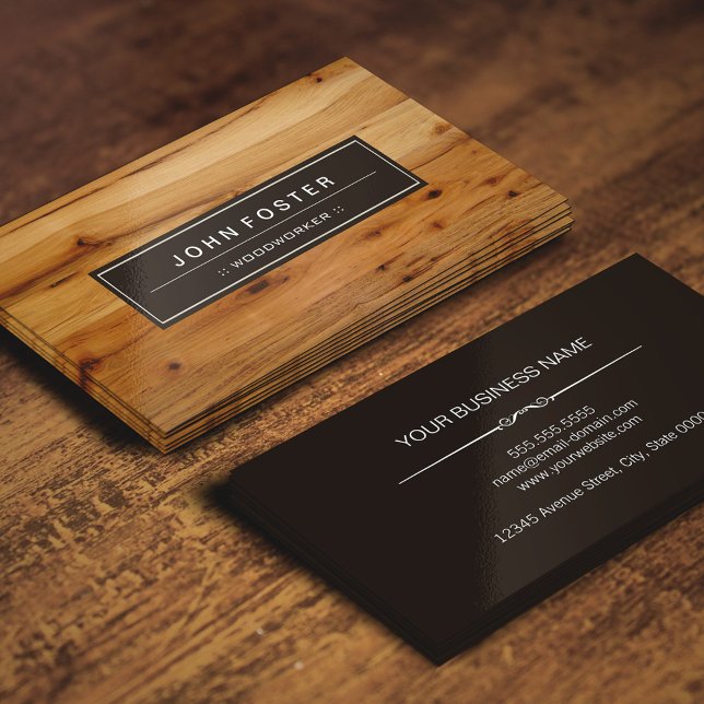 Tarjeta De Visita Trabajador de madera - Grano de madera en la front (Subido por el creador)