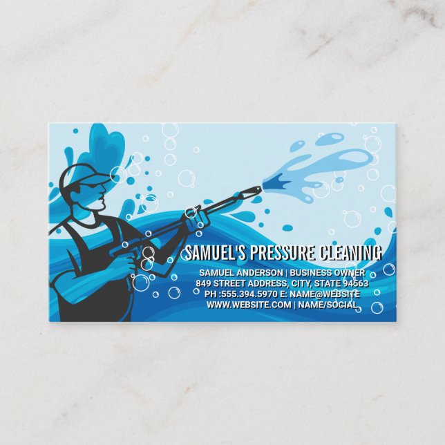Tarjeta De Visita Trabajador de pulverización de agua a presión | So (Anverso)