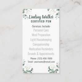 Tarjeta De Visita Trabajador de soporte personal de Eucalyptus Soft