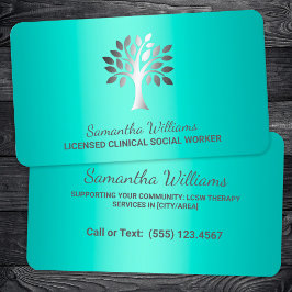 Tarjeta De Visita Trabajador Social Clínico con Licencia