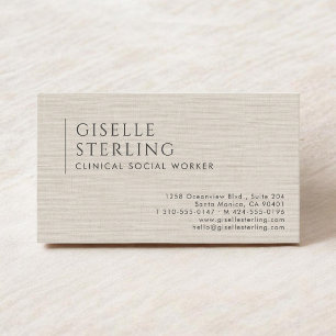 Tarjeta De Visita Trabajador Social Clínico Lino Natural