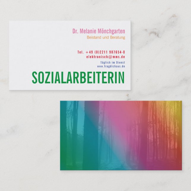 Tarjeta De Visita Trabajador social de Sozialarbeiterin (Anverso / Reverso)