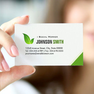Tarjeta De Visita Trabajador social - Elegante verde moderno