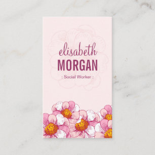 Tarjeta De Visita Trabajador social - Flores boutiques rosas