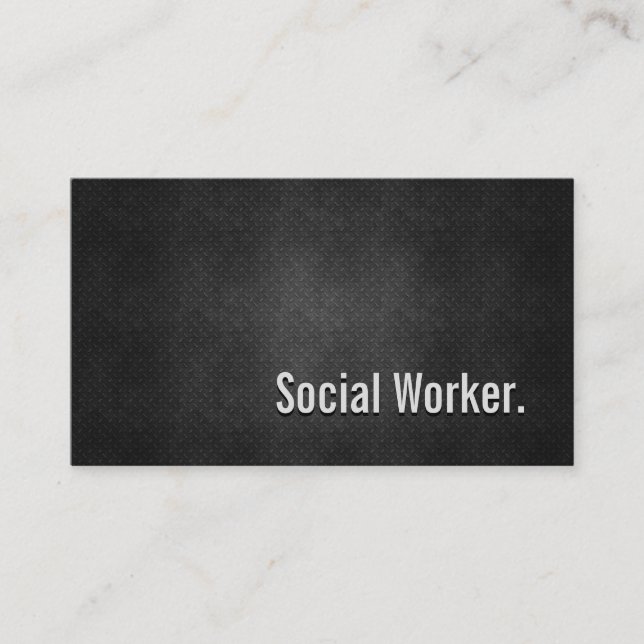 Tarjeta De Visita Trabajador social Guay Simplicidad Metalizado negr (Anverso)