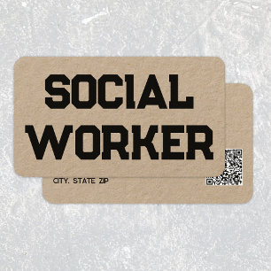 Tarjeta De Visita Trabajador social MSW Personalizado QR