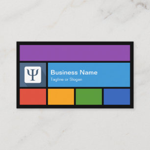 Tarjeta De Visita Trabajador social psicólogo mosaico colorido creat