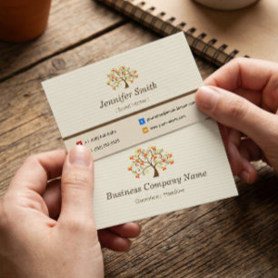 Tarjeta De Visita Trabajador social - Símbolo de árbol elegante