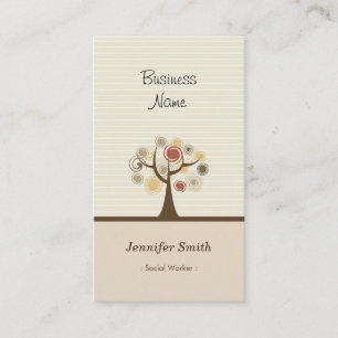 Tarjeta De Visita Trabajador social - Tema natural elegante