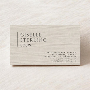 Tarjeta De Visita Trabajadora Social Licenciada LCSW Lino Natural