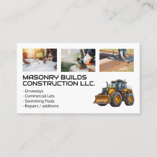 Tarjeta De Visita Trabajadores de construcción   Maquinaria pesada