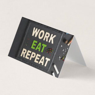 Tarjeta De Visita Trabajar comer repetir