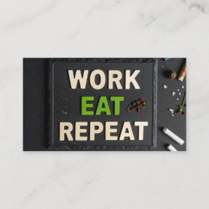 Tarjeta De Visita Trabajar comer repetir